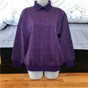NWOT-Talbots Purple Patterned Sweater